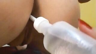 Constipated enema poop