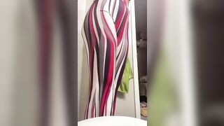 Stunning tall girl showing her round ass and shit