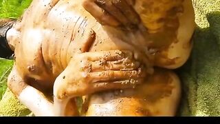 Beautiful scat couple outdoor sex