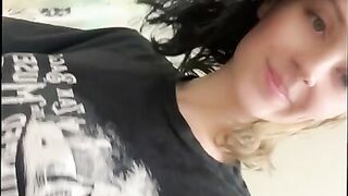 Green shit on her body