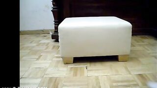 Hairy Twat girl shits on the floor