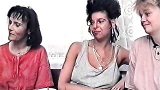 Woman licks her own ass in a group of friends