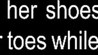 Woman squeezes out a huge shit