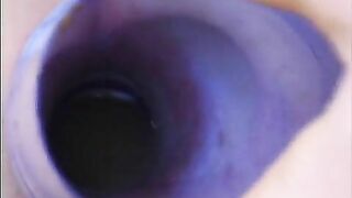 Two girls and a guy play with a shit filled butt plug