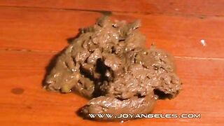 Girl takes a big shit on the floor