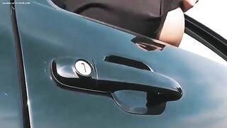 Girl asshole drips brown shit into the grass