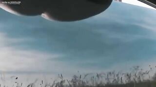 Girl asshole drips brown shit into the grass