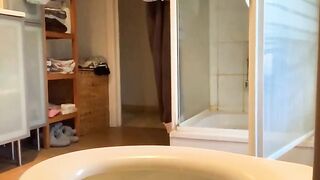 Asshole exposed above a toilet seat