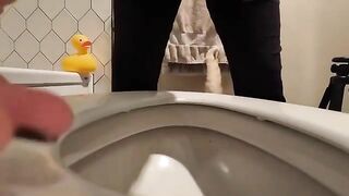 Big ass shits into a toilet bowl