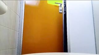 Girl squats and shits into a bucket