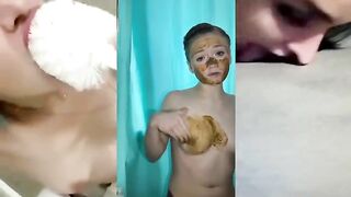 Babe is covered in shit from head to toe