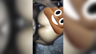 Woman takes a shit and wipes it on her body