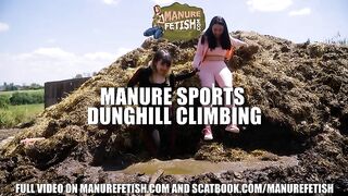 Lesbians climb dunghill in cowshit