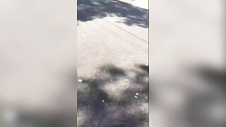 Woman takes a shit on the floor after using the toilet