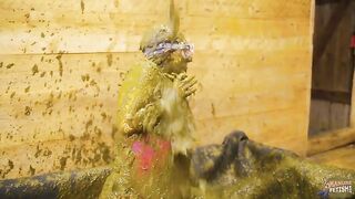 Chick eats a massive pile of shit in a bathtub