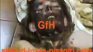 Girl has her asshole stretched and stuffed with a chubby stick