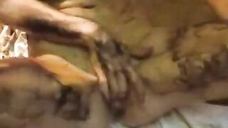 Girl has her asshole stretched and stuffed with a chubby stick