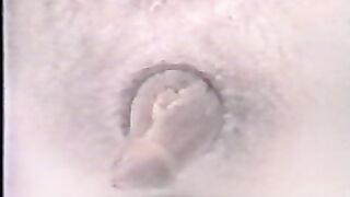 Girl pushes out a huge shit