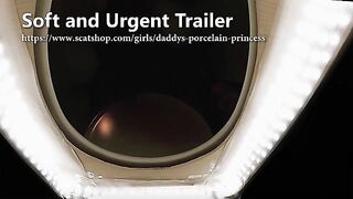 Girl takes a huge shit in a toilet and leaves it for the viewer