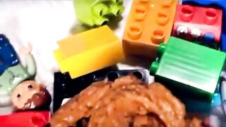 Teeny tot shits on her toys