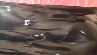 Women lick and play with shit in the ass and on a plastic sheet