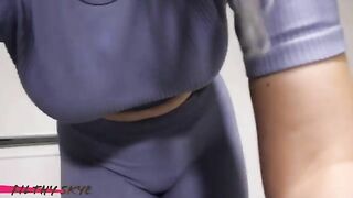 Woman spreads ass cheeks with her hands showing her asshole