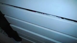 Two women put shit in a cloth and eat it