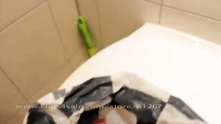 Couple play with shit in the shower