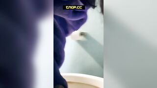 Girl on the toilet with a dildo in her ass