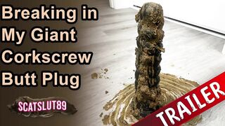 Woman takes a huge shit on the floor and plays with it