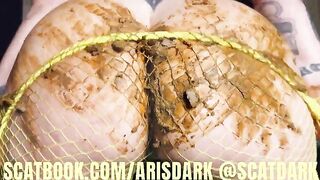 Girl eats a huge pile of shit