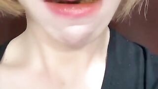 Slut eats a pile of shit out of her mouth