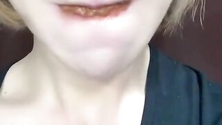 Slut eats a pile of shit out of her mouth
