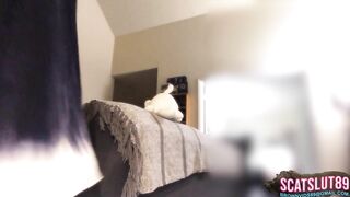 Asshole expels a massive log of shit