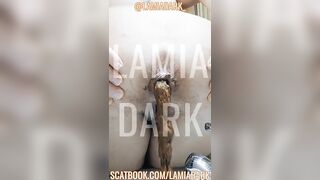 Girl smears shit all over her face and body