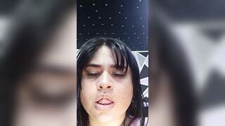 Girl eats her own shit between her fingers