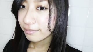 Asian girl shits underwater in bathroom