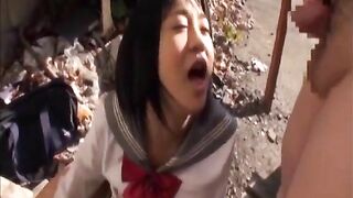 Girl gets ass reamed on the floor and screams in pain