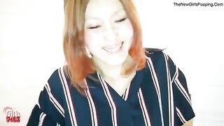 Asian woman shits in a bath