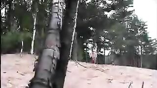 Blond babe eats shit from a slice of watermelon