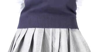 Lady drops a shit on a business man's leg