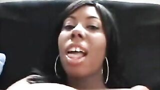 Woman eats shit from a man's ass