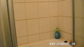 Woman shits in the toilet with her skirt up