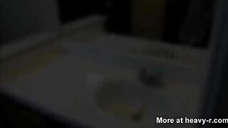 Black girl shits in the sink and gets covered in shit