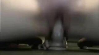 Woman squats and shits on the bathroom floor