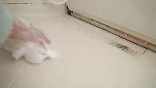 Girl takes a huge shit on the bed and kicks it off