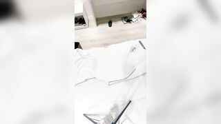 Girl lays down on bed and has her asshole eaten out