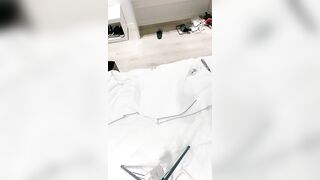 Girl lays down on bed and has her asshole eaten out