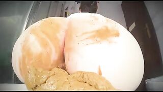 Girl has huge shit-filled ass and shows it off.