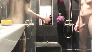 Girl eats shit off the floor in the shower